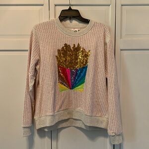 Queen of Sparkles sweatshirt Fries. Size S